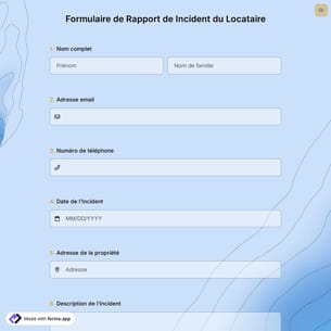 Formulaire de Rapport de Incident du Locataire