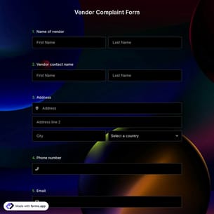 Vendor Complaint Form