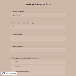Medicaid Complaint Form