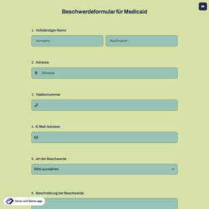 Beschwerdeformular für Medicaid