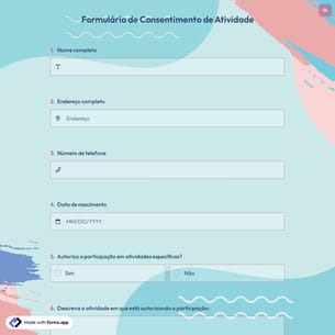 Formulário de Consentimento de Atividade