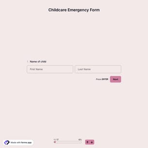 Childcare Emergency Form