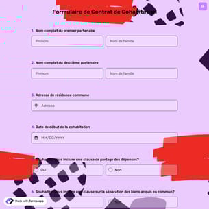 Formulaire de Contrat de Cohabitation