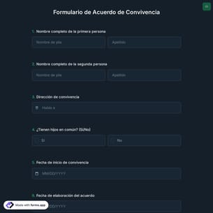 Formulario de Acuerdo de Convivencia