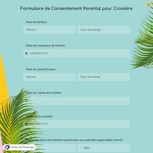 Formulaire de Consentement Parental pour Croisière