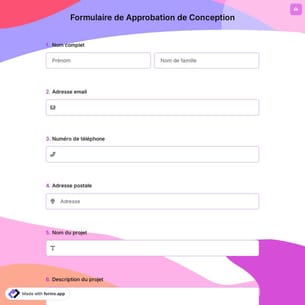 Formulaire de Approbation de Conception