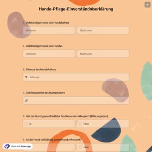Hunde-Pflege-Einverständniserklärung
