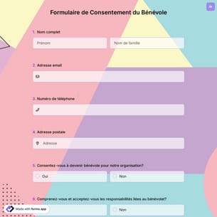 Formulaire de Consentement du Bénévole