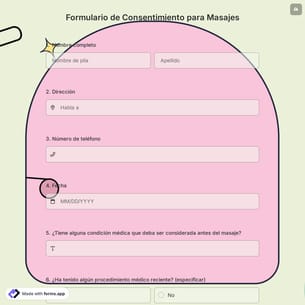 Formulario de Consentimiento para Masajes