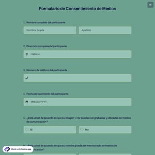 Formulario de Consentimiento de Medios