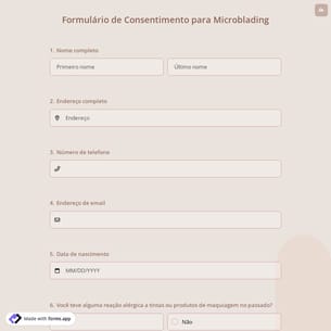 Formulário de Consentimento para Microblading