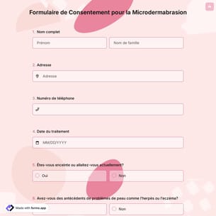 Formulaire de Consentement pour la Microdermabrasion