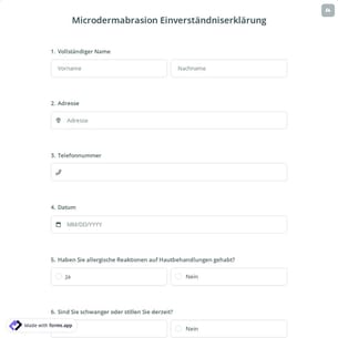 Microdermabrasion Einverständniserklärung