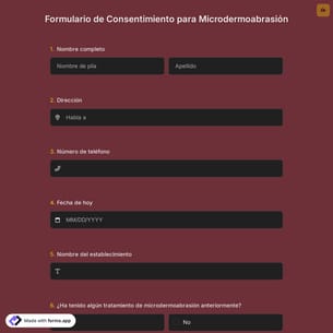 Formulario de Consentimiento para Microdermoabrasión