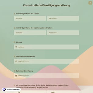 Kinderärztliche Einwilligungserklärung