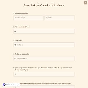 Formulario de Consulta de Pedicura
