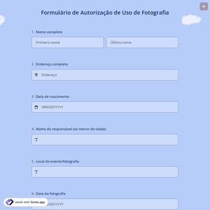 Formulário de Autorização de Uso de Fotografia