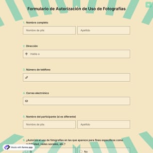 Formulario de Autorización de Uso de Fotografías