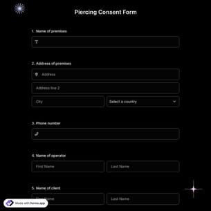 Piercing Consent Form 