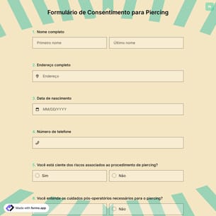 Formulário de Consentimento para Piercing