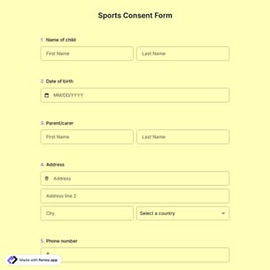 Sports Consent Form