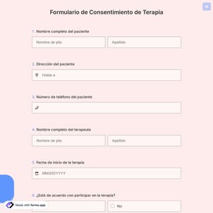 Formulario de Consentimiento de Terapia