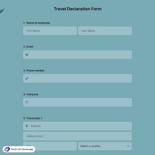 Travel Declaration Form 