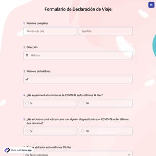 Formulario de Declaración de Viaje