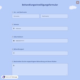 Behandlungseinwilligungsformular