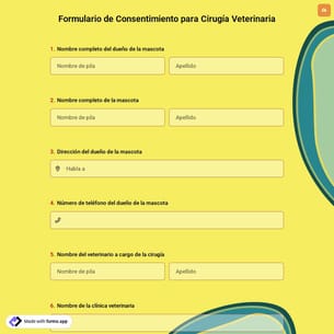 Formulario de Consentimiento para Cirugía Veterinaria
