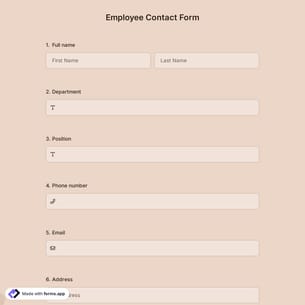 Employee Contact Form