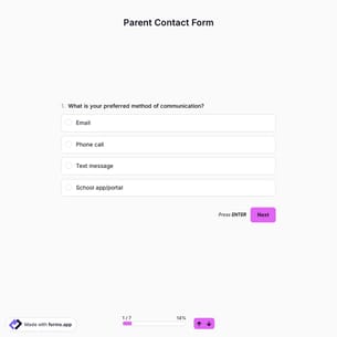 Parent Contact Form 