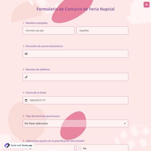 Formulario de Contacto de Feria Nupcial