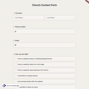 Church Contact Form