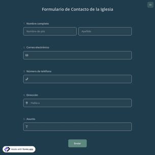 Formulario de Contacto de la Iglesia