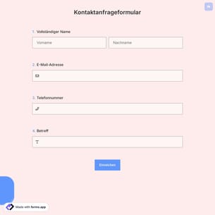 Kontaktanfrageformular