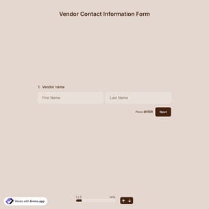 Vendor Contact Information Form