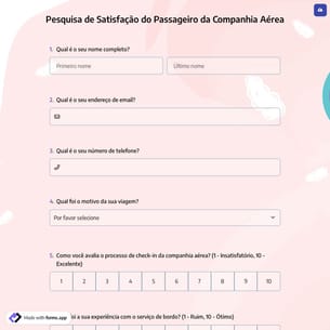 Pesquisa de Satisfação do Passageiro da Companhia Aérea