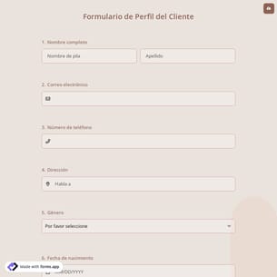 Formulario de Perfil del Cliente