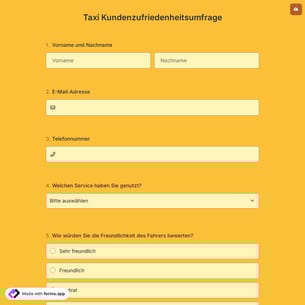 Taxi Kundenzufriedenheitsumfrage