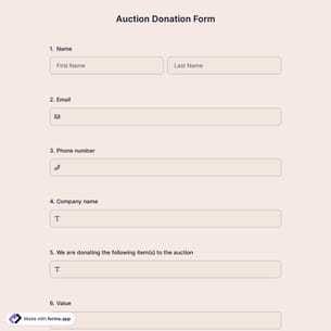 Auction Donation Form 