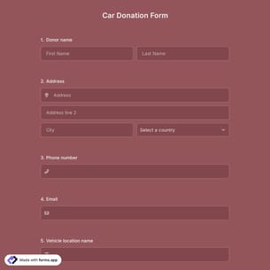 Car Donation Form 