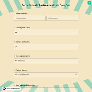 Formulário de Rastreamento de Doações