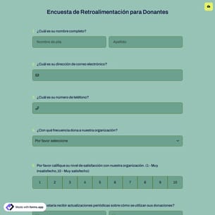 Encuesta de Retroalimentación para Donantes
