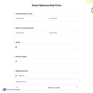 Event Sponsorship Form