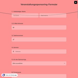 Veranstaltungssponsoring-Formular