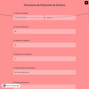 Formulario de Patrocinio de Eventos