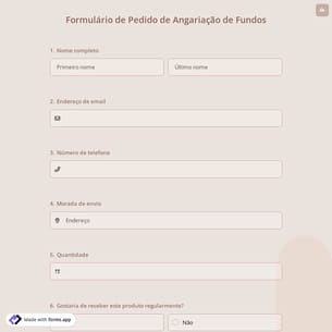 Formulário de Pedido de Angariação de Fundos