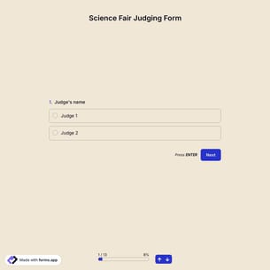 Science Fair Judging Form