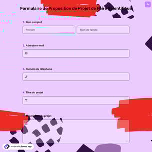 Formulaire de Proposition de Projet de Foire Scientifique